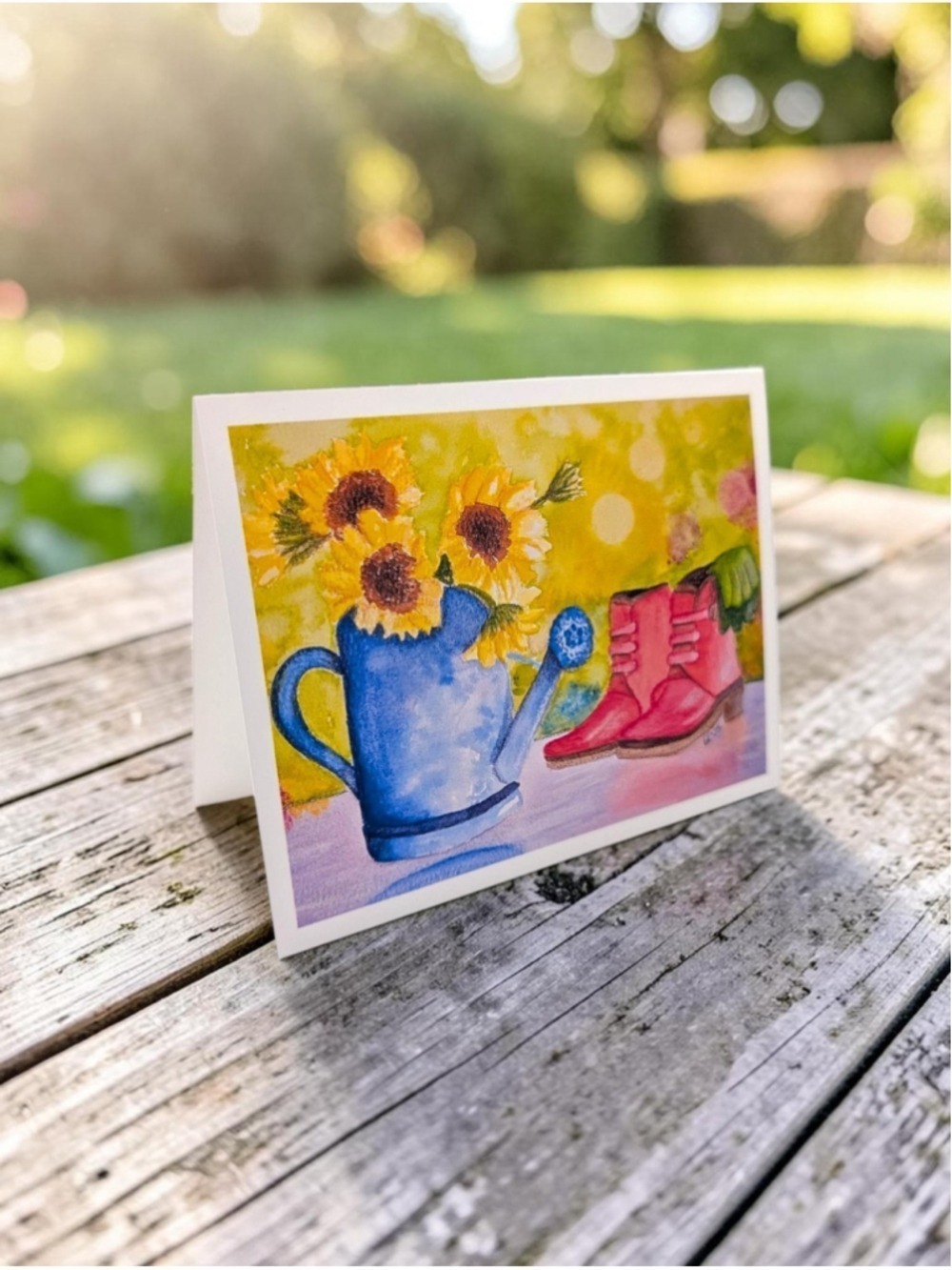 12 Watercolor Notecards: The Watering Can (4.25" x 5.5")